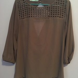 Mid purple/grey blouse with open back